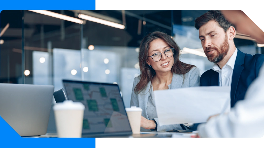 Successful people working together